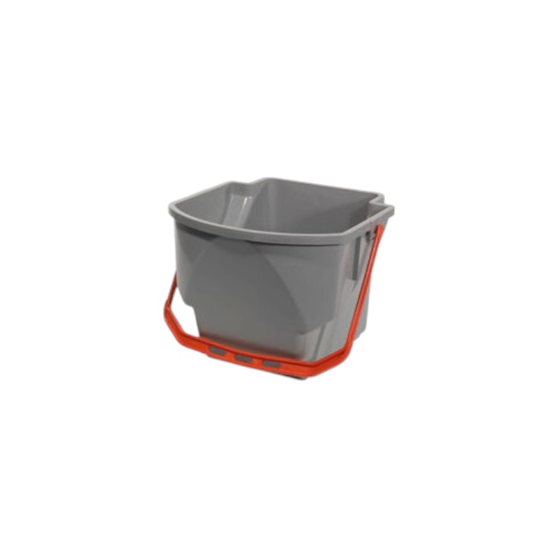 Seau gris Numatic - Poignée rouge pour chariot MMT 1616 - 16 L